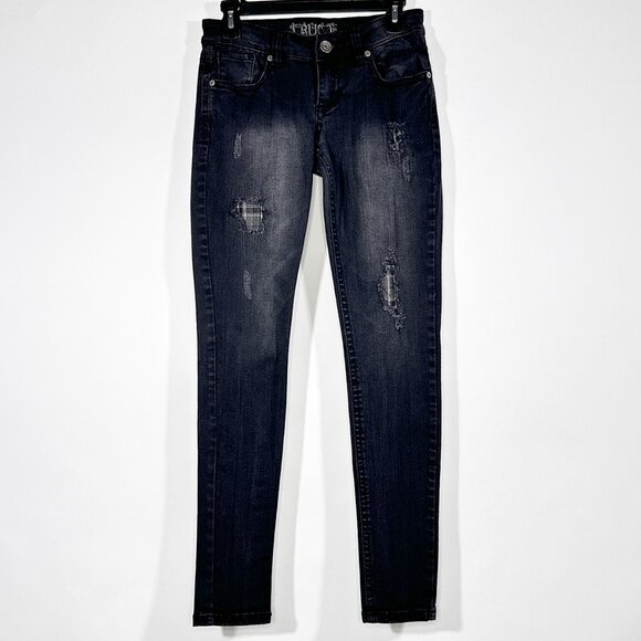 Truce Distressed Black‎ Jeans Juniors Size 5 - Picture 1 of 16